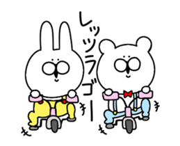 Moving rabbit and bear. sticker #12551145