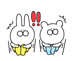 Moving rabbit and bear. sticker #12551164