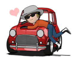 Mini size, cute car animation sticker #12552007