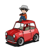 Mini size, cute car animation sticker #12552014