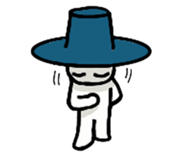 A man in many hats(English version) sticker #12552145