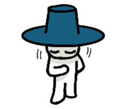 A man in many hats(English version) sticker #12552145