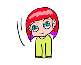 The female of the red hair which moves sticker #12552609