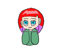 The female of the red hair which moves sticker #12552610