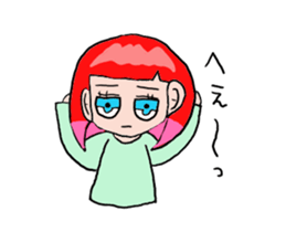 The female of the red hair which moves sticker #12552619