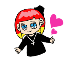 The female of the red hair which moves sticker #12552627