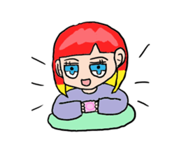 The female of the red hair which moves sticker #12552628