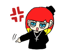 The female of the red hair which moves sticker #12552629