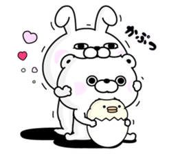 Rabbit and Bear 100% Love sticker #12554398