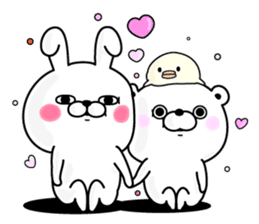 Rabbit and Bear 100% Love sticker #12554399