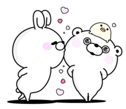 Rabbit and Bear 100% Love sticker #12554400