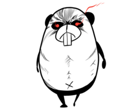 Protruding teeth panda Sticker2 sticker #12555409