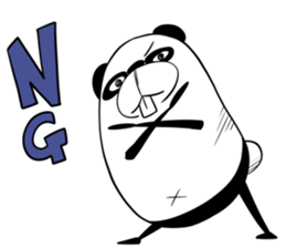 Protruding teeth panda Sticker2 sticker #12555419