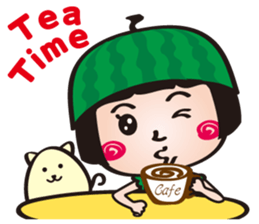 Lovely Watermelon girl sticker #12559375