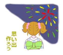 Cute girl's mind in a kimono ( yukata ) sticker #12559622