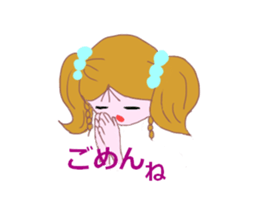 Cute girl's mind in a kimono ( yukata ) sticker #12559640