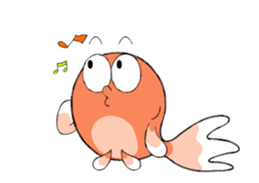 pretty Gold fish sticker sticker #12560987