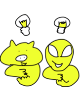 alien and pig sticker #12562107