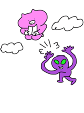 alien and pig sticker #12562110