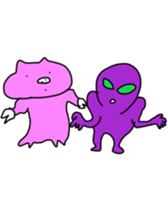 alien and pig sticker #12562127