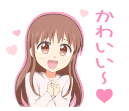 Girl to convey feelings to loved ones sticker #12563339