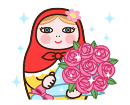 Moving! matryoshka girl "Nina" sticker #12563684