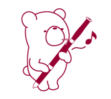 The bear "UGOKUMA" He plays a bassoon. sticker #12563766