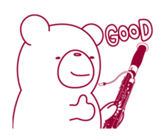 The bear "UGOKUMA" He plays a bassoon. sticker #12563767