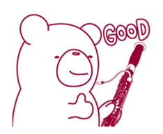 The bear "UGOKUMA" He plays a bassoon. sticker #12563767
