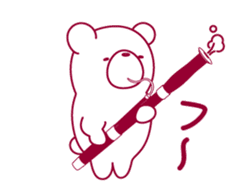 The bear "UGOKUMA" He plays a bassoon. sticker #12563769