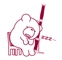 The bear "UGOKUMA" He plays a bassoon. sticker #12563771