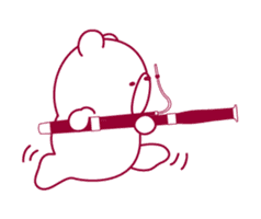 The bear "UGOKUMA" He plays a bassoon. sticker #12563774