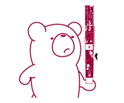 The bear "UGOKUMA" He plays a bassoon. sticker #12563775