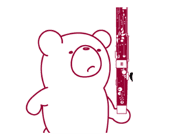 The bear "UGOKUMA" He plays a bassoon. sticker #12563775