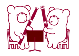 The bear "UGOKUMA" He plays a bassoon. sticker #12563783