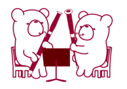 The bear "UGOKUMA" He plays a bassoon. sticker #12563783