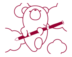 The bear "UGOKUMA" He plays a bassoon. sticker #12563784