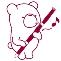 The bear "UGOKUMA" He plays a bassoon.