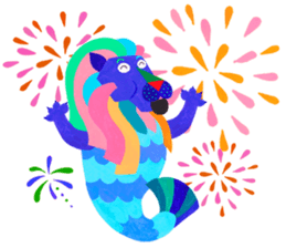 Colorful Merlion!! sticker #12564443