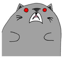 Gray - Twin tails chubby cat sticker #12564590
