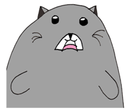 Gray - Twin tails chubby cat sticker #12564593