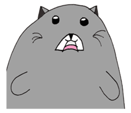 Gray - Twin tails chubby cat sticker #12564593