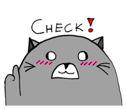 Gray - Twin tails chubby cat sticker #12564596