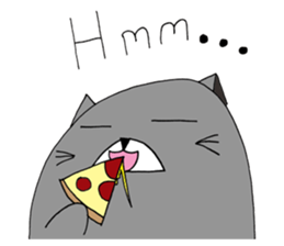 Gray - Twin tails chubby cat sticker #12564604