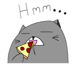 Gray - Twin tails chubby cat sticker #12564604