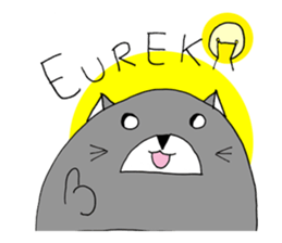 Gray - Twin tails chubby cat sticker #12564605