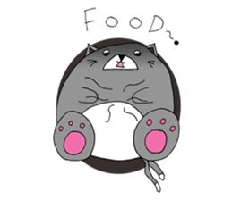 Gray - Twin tails chubby cat sticker #12564606