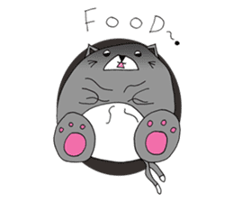 Gray - Twin tails chubby cat sticker #12564606