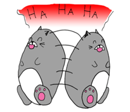 Gray - Twin tails chubby cat sticker #12564609