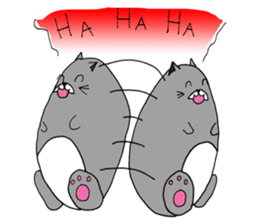 Gray - Twin tails chubby cat sticker #12564609